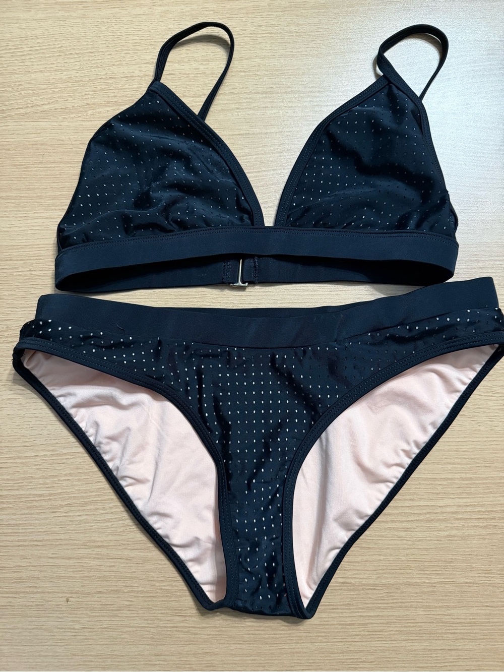 Fabletics Black Bikini with Perforated Dot Detail